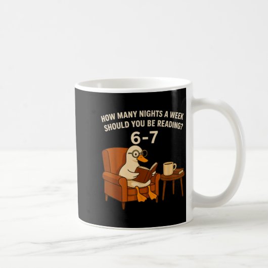 Mug Funny Duck Reading Book 67 Six Seven Meme (Droite)
