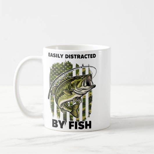 Mug Funny Easily Distracted By Camo B Fish American Fl (Gauche)