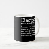 Mug Funny Electrician Definition Electric Cable (Devant droit)