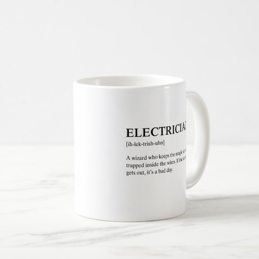 Mug Funny Electrician Technical Meaning Description (Devant droit)