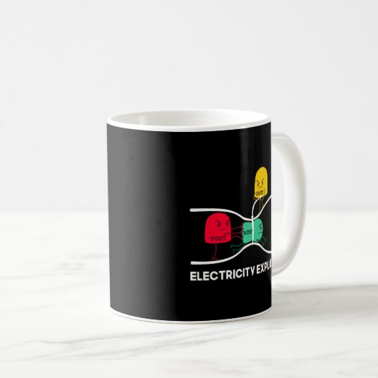 Mug Funny Electricity Expliqué Stuff I Enseignant Nerd (Devant droit)