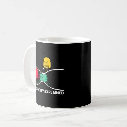 Mug Funny Electricity Expliqué Stuff I Enseignant Nerd (Devant gauche)