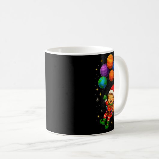 Mug Funny Elf Astronaut With Planets Christmas Pjs For (Devant droit)
