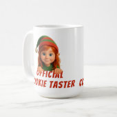 Mug Funny Elf Faces | Official Cookie Tester Christmas (Devant gauche)