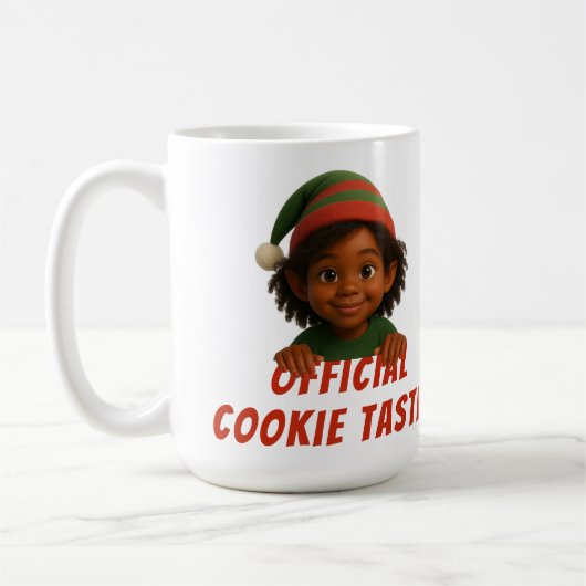 Mug Funny Elf Faces | Official Cookie Tester Christmas (Gauche)