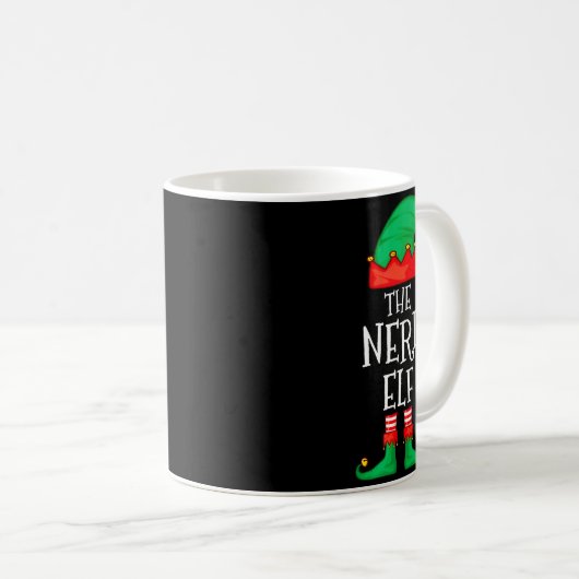 Mug Funny Elf Family Christmas The Nerd Elf Sweater Me (Devant droit)