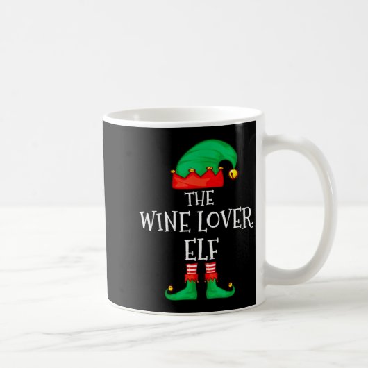 Mug Funny Elf Family Christmas The Wine Lover Elf Men (Droite)