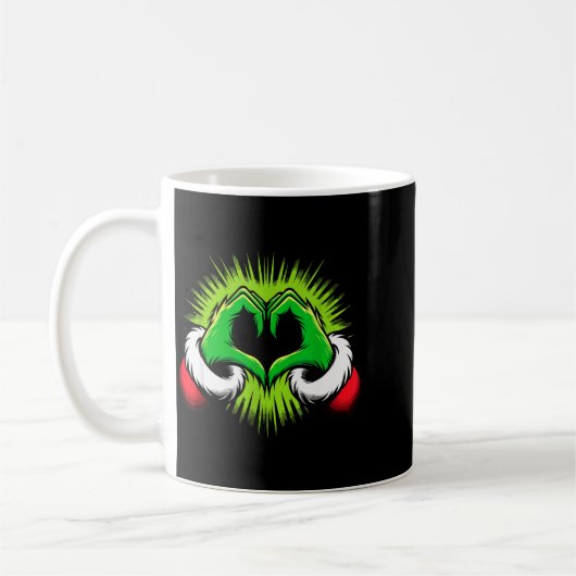 Mug Funny Elf Heart Hands Love Christmas  (Gauche)