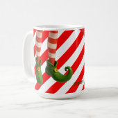 Mug Funny Elf Legs Holiday Card | North Pole Mischief  (Devant gauche)