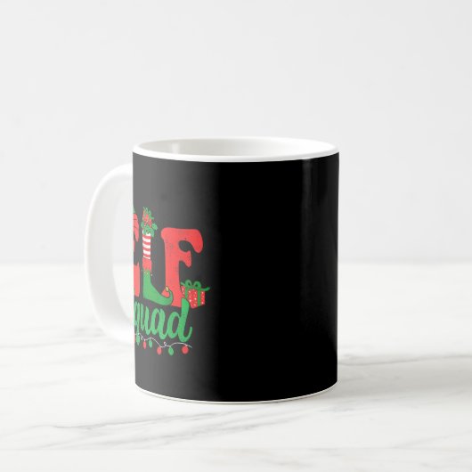 Mug Funny Elf Squad Santa Hat Family Matching Christma (Devant gauche)