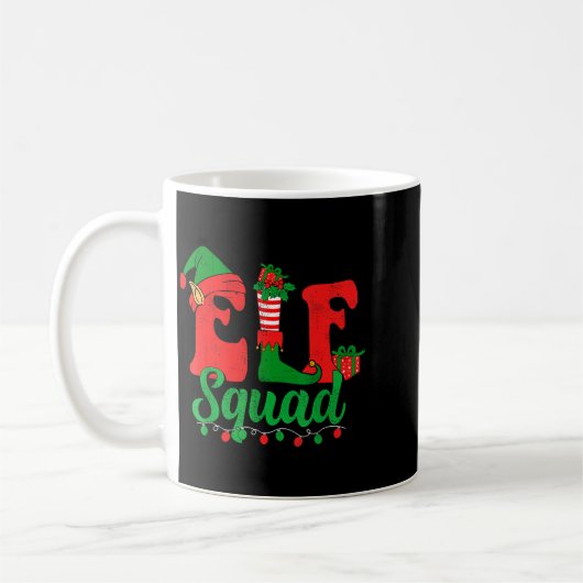 Mug Funny Elf Squad Santa Hat Family Matching Christma (Gauche)