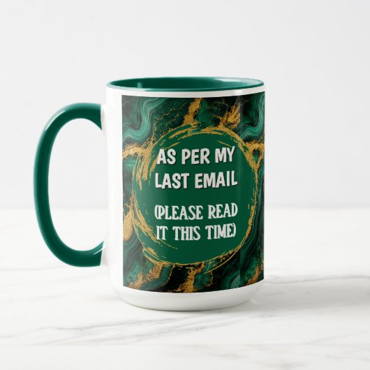 Mug Funny Emerald Malachite Comme Par Mon Dernier Emai (Gauche)