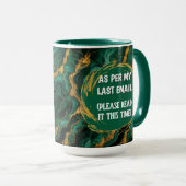 Mug Funny Emerald Malachite Comme Par Mon Dernier Emai (Devant droit)