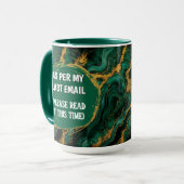 Mug Funny Emerald Malachite Comme Par Mon Dernier Emai (Devant gauche)