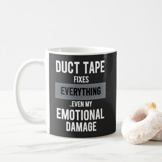 Mug Funny Emotional Damage - Dark Dry Humor Graphic (Avec donut)