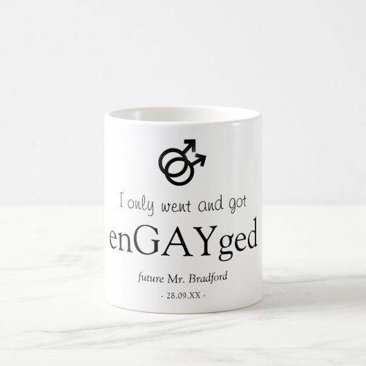 Mug Funny 'enGAYgé' fiançailles (Centre)