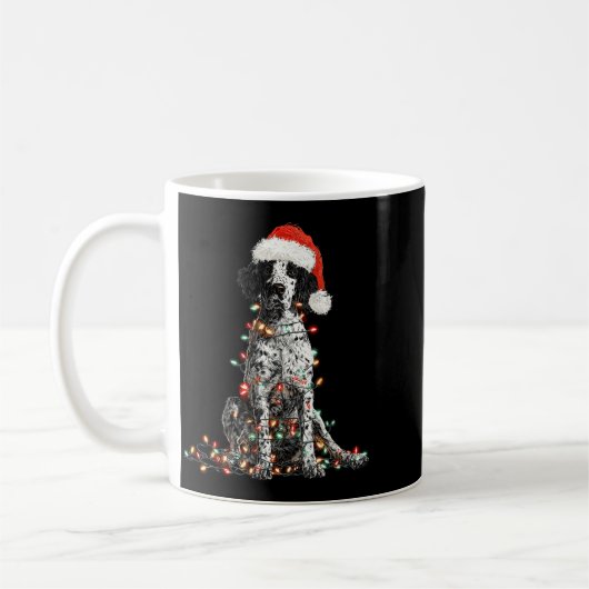 Mug Funny English Setter Christmas Graphics Dog Lights (Gauche)