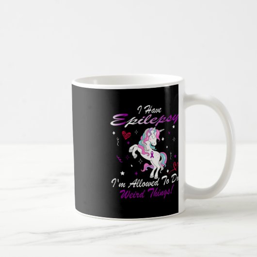 Mug Funny Epilepsie Sensibilisation Unicorn Purple J'A (Droite)