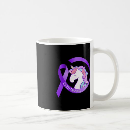 Mug Funny Epilepsie Sensibilisation Unicorn Ribbon 1 (Droite)