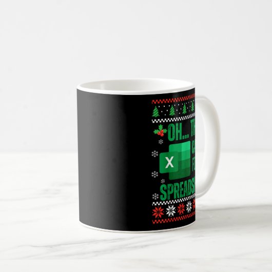 Mug Funny Excel Spreadsheets Christmas Sweater Lover A (Devant droit)