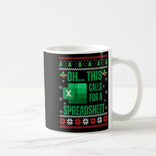 Mug Funny Excel Spreadsheets Christmas Sweater Lover A (Droite)