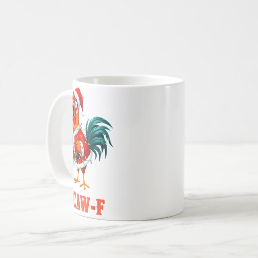 Mug Funny F-caw-f Chicken Humor Santa Rooster Christma (Devant gauche)