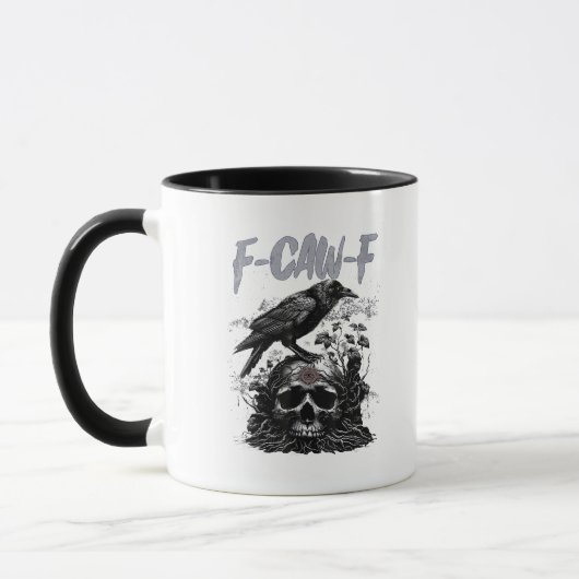 Mug Funny F-Caw-F Crow Funny Halloween Retro Classic (Gauche)