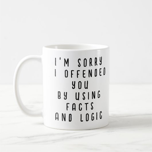Mug Funny Facts and Logic Quote (Gauche)