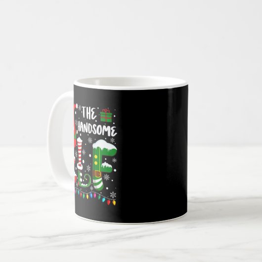 Mug Funny Family Matching Pajamas Handsome Elf Christm (Devant gauche)