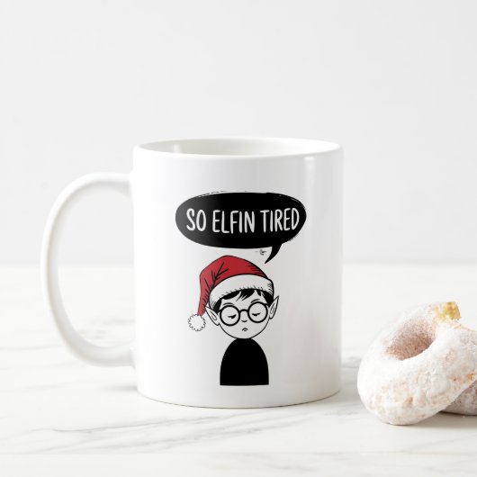 Mug Funny FEL Noël matin Stocker Stuffer (Avec donut)