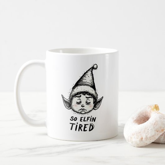 Mug Funny FEL Noël matin Stocker Stuffer (Avec donut)