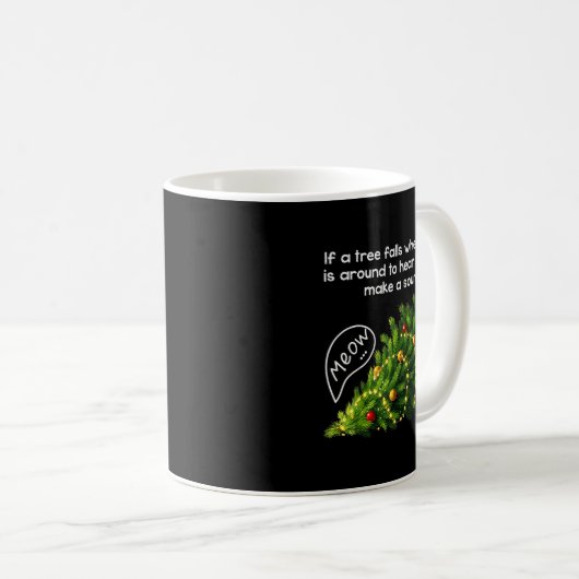 Mug Funny Felines Pushing Christmas Tree Ugly Xmas Paj (Devant droit)