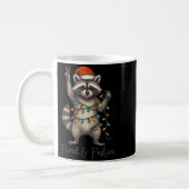 Mug Funny Feral And Festive Raccoon Santa Hat Retro Ch (Gauche)
