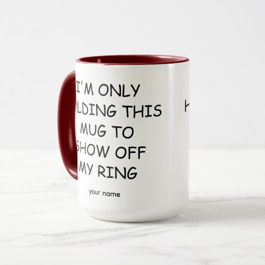 Mug Funny Fiançailles Future Mme Fiance Rustic (Devant gauche)