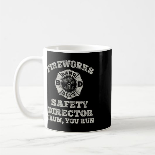 Mug Funny Fireworks Directeur de la sécurité Firefight (Gauche)