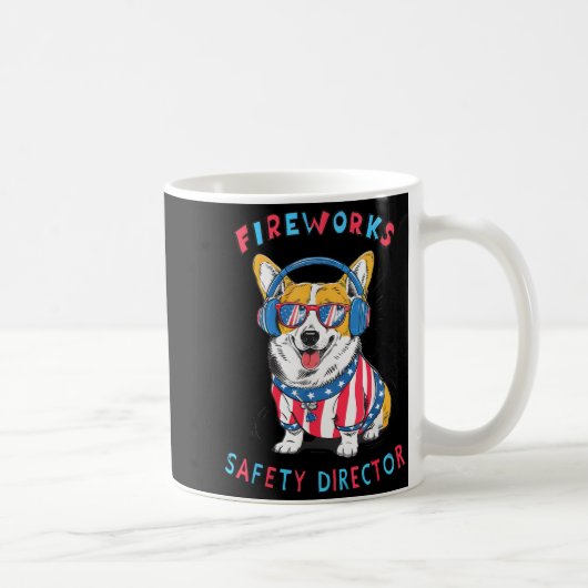 Mug Funny Fireworks Safety Director Dog Technician Exp (Droite)