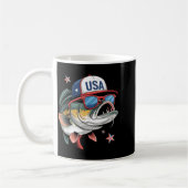 Mug Funny Fishing & Fisherman Gift American Flag (Gauche)