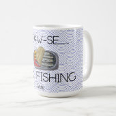 Mug Funny Fishing Gift PAW-SE GO PÊCHE (Devant droit)