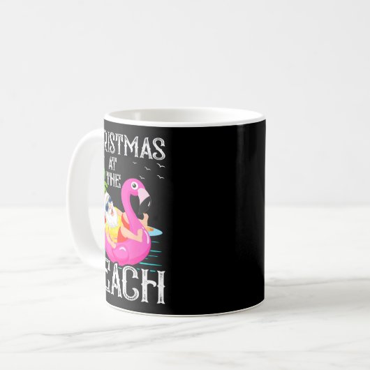 Mug Funny Flamingo Float Santa Claus Christmas At The (Devant gauche)