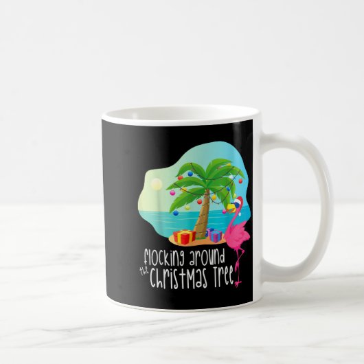 Mug Funny Flamingo Flocking Around The Christmas Tree (Droite)