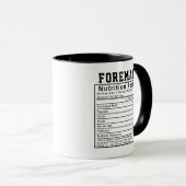 Mug Funny Foreman Nutrition Facts Project Manager Gift (Devant droit)
