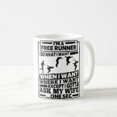 Mug Funny Free Running - Traceur Runner Parkour (Devant droit)