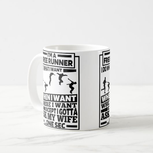 Mug Funny Free Running - Traceur Runner Parkour (Devant gauche)