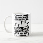 Mug Funny Free Running - Traceur Runner Parkour (Gauche)