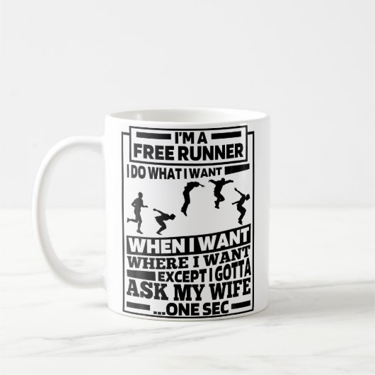 Mug Funny Free Running - Traceur Runner Parkour (Gauche)
