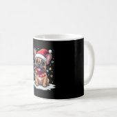 Mug Funny French Bulldogs Christmas Santa Hat Lights S (Devant droit)