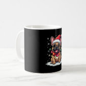 Mug Funny French Bulldogs Christmas Santa Hat Lights S (Devant gauche)