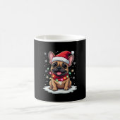 Mug Funny French Bulldogs Christmas Santa Hat Lights S (Centre)