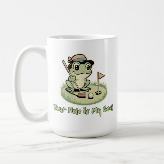 Mug Funny Frog Golf - Votre trou est mon objectif (Gauche)