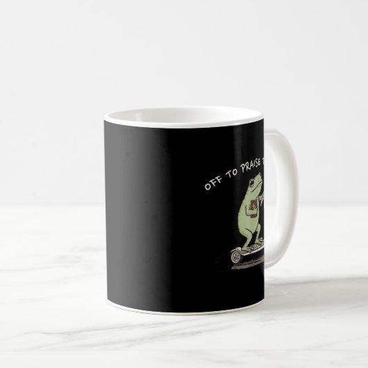 Mug Funny Frog Off To Praise The Lord Christian Scoote (Devant droit)